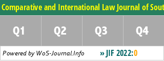 Comparative and International Law Journal of Southern Africa-CILSA - WoS Journal Info