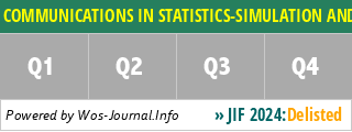 COMMUNICATIONS IN STATISTICS-SIMULATION AND COMPUTATION - WoS Journal Info
