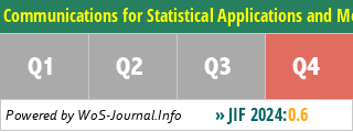 Communications for Statistical Applications and Methods - WoS Journal Info