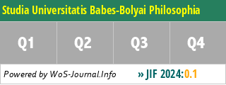 Studia Universitatis Babes-Bolyai Philosophia - WoS Journal Info