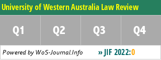 University of Western Australia Law Review - WoS Journal Info