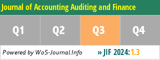 Journal of Accounting Auditing and Finance - WoS Journal Info