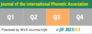 Journal of the International Phonetic Association - WoS Journal Info