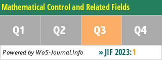 Mathematical Control and Related Fields - WoS Journal Info
