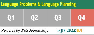 Language Problems & Language Planning - WoS Journal Info