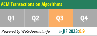 ACM Transactions on Algorithms - WoS Journal Info