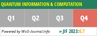 QUANTUM INFORMATION & COMPUTATION - WoS Journal Info