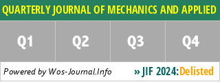 QUARTERLY JOURNAL OF MECHANICS AND APPLIED MATHEMATICS - WoS Journal Info