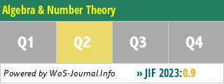 Algebra & Number Theory - WoS Journal Info