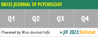 SWISS JOURNAL OF PSYCHOLOGY - WoS Journal Info
