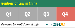 Frontiers of Law in China - WoS Journal Info